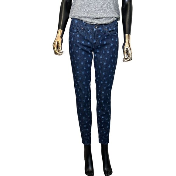 Lucky Brand Ikat Polka Dot Charlie Skinny Jeans Low-Rise Medium Wash Size 6/28 - Picture 3 of 12